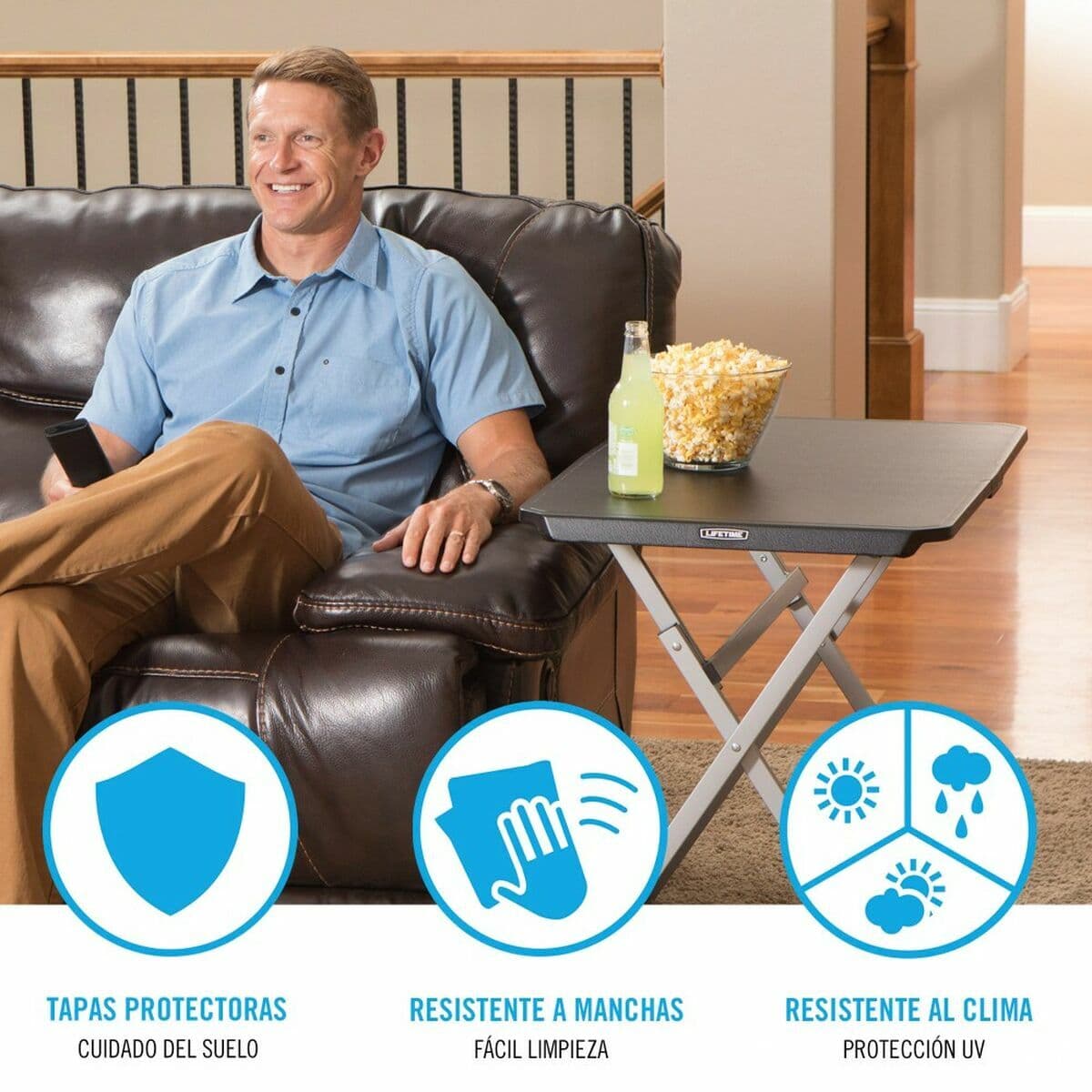 Fällbord Lifetime Svart Stål Plast 75 x 50,5 x 66 cm — thumbnail 3