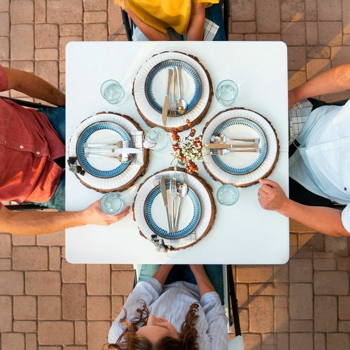 Fällbord Lifetime Vit Fyrkantig Stål Plast 86 x 86 x 74 cm — thumbnail 4