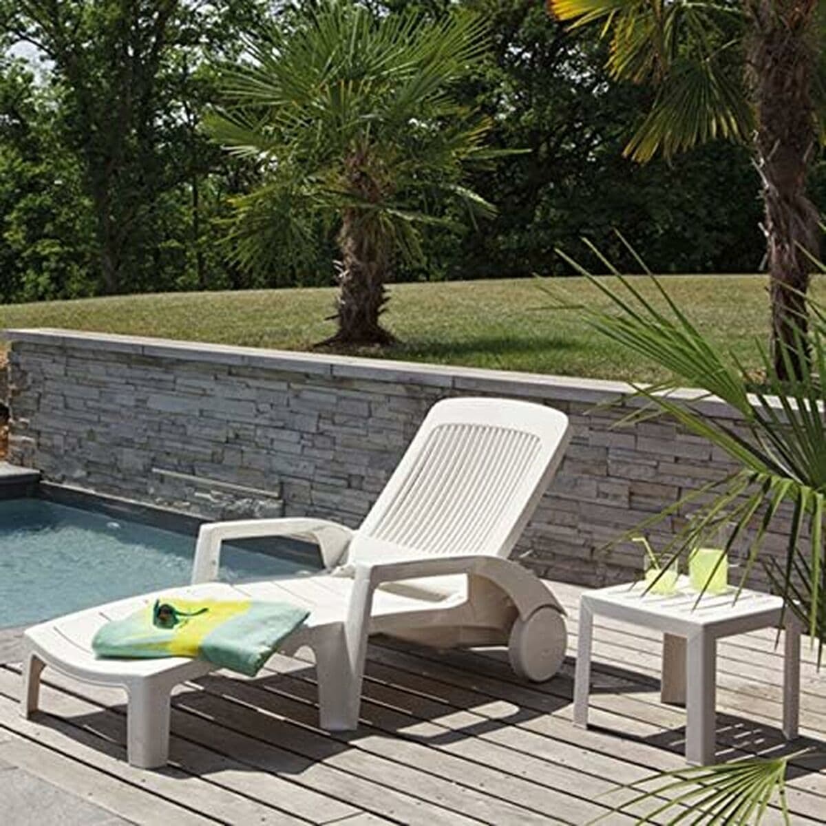 Sidobord Grosfillex Vit Harts Plast 40 x 40 x 35 cm — thumbnail 2