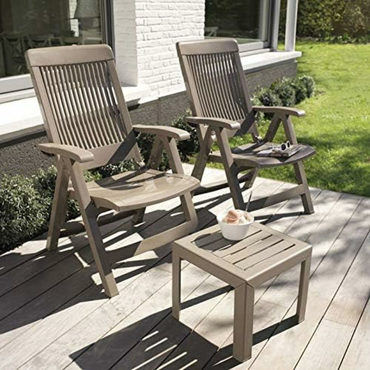 Sidobord Grosfillex Beige-brun (taupe) Harts Plast 40 x 40 x 35 cm — thumbnail 2