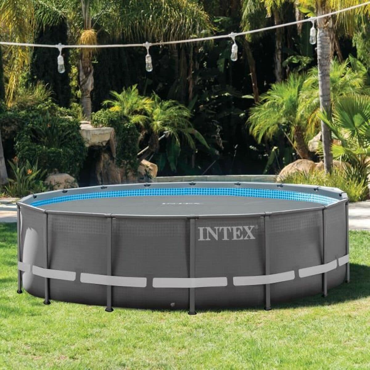 Pool Cover Intex Bubble TIME UTF00142 Grå Rund — thumbnail 2