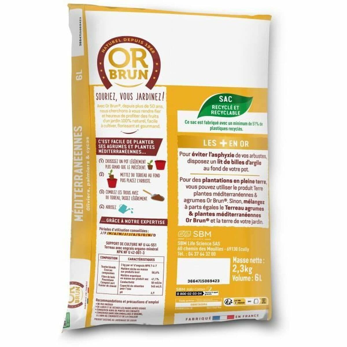 Krukkompost OR BRUN 6 L Citrus