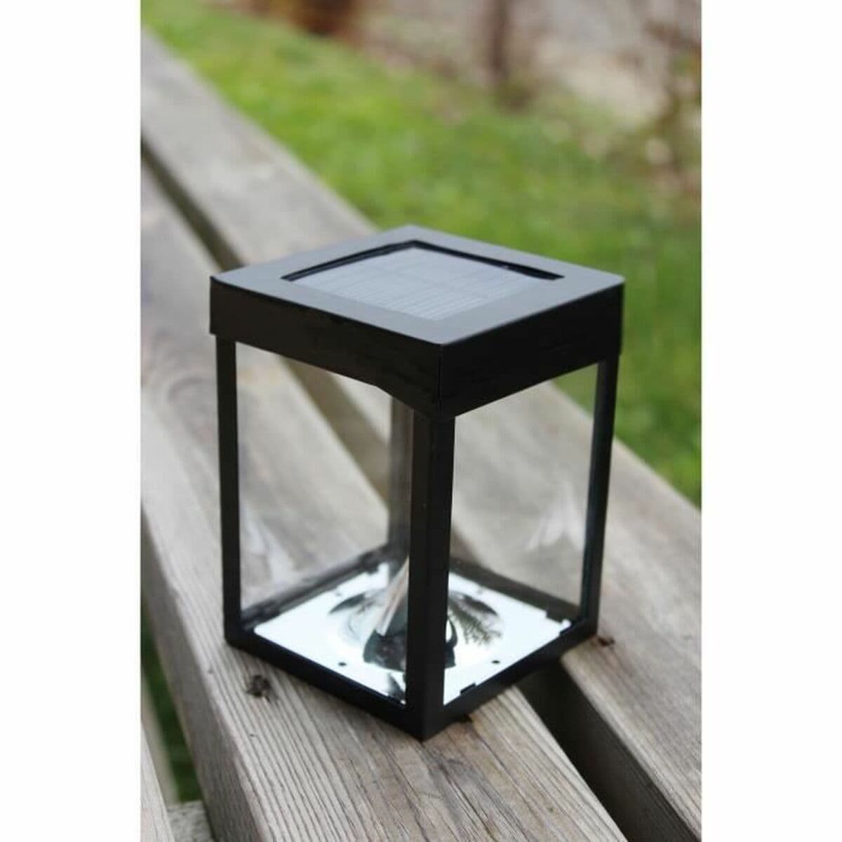 LED-lykta Svart Glas ABS 12 x 12 x 18 cm — thumbnail 2