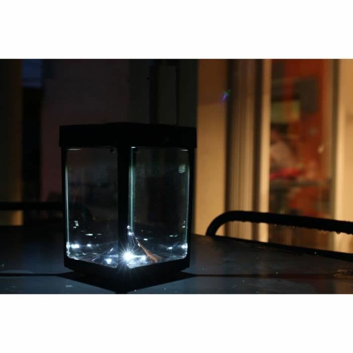 LED-lykta Svart Glas ABS 12 x 12 x 18 cm — thumbnail 4