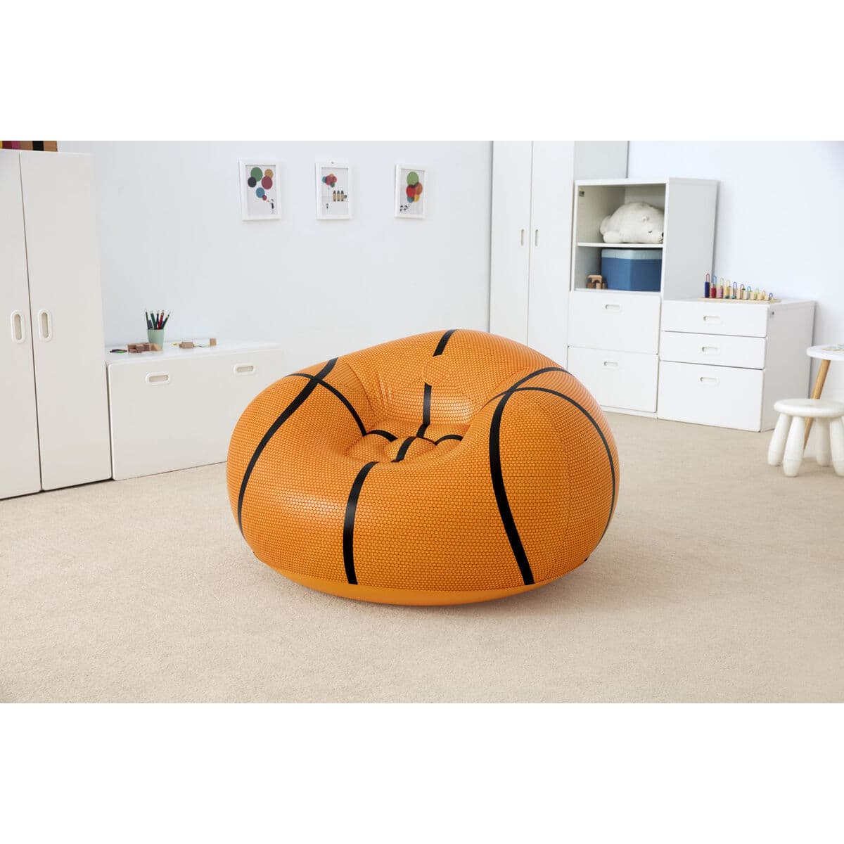 Bestway Stor uppblåsbar stol Basketboll 114x112x66 cm +6 år Inomhus och Trädgård 75103 — thumbnail 4