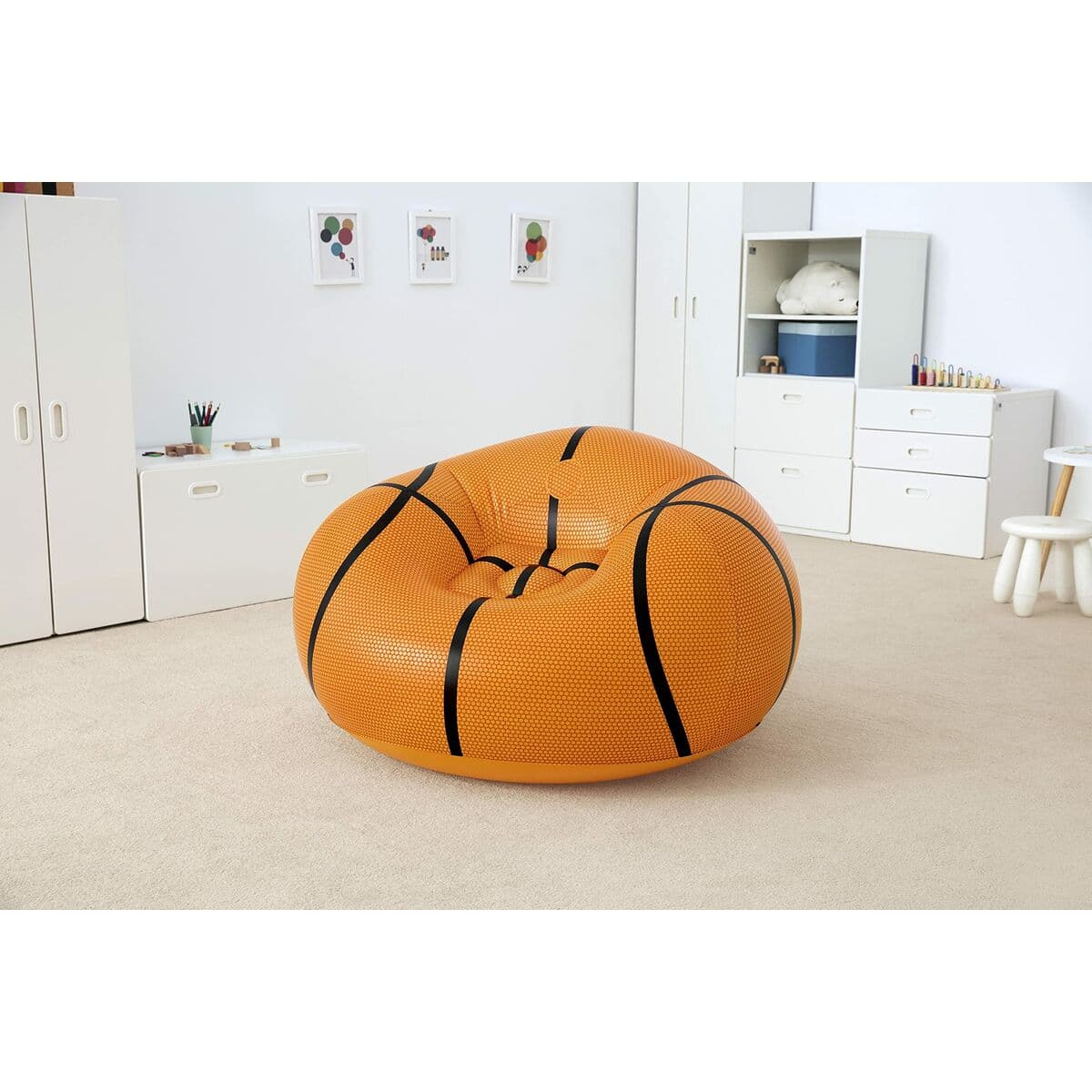 Bestway Stor uppblåsbar stol Basketboll 114x112x66 cm +6 år Inomhus och Trädgård 75103 — thumbnail 7
