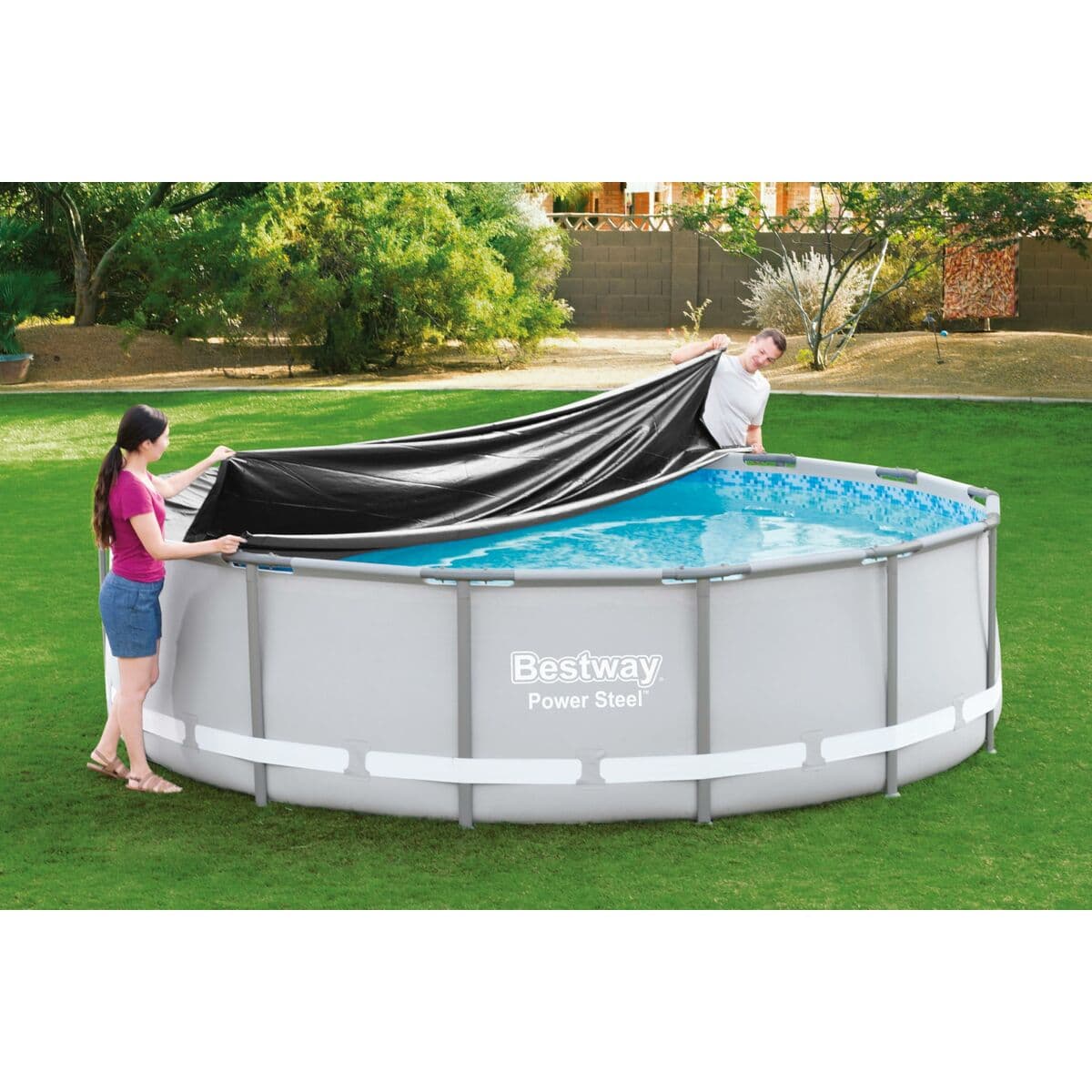Bestway Pool Cover PVC D427 cm Trädgård 58248 — thumbnail 6