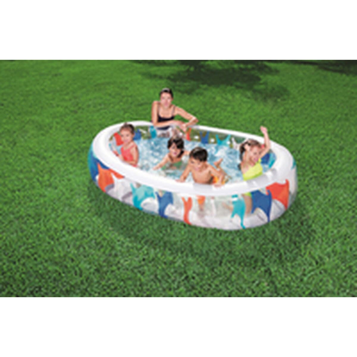 Bestway Uppblåsbar Oval Pool 229x152x51 cm +6 År Trädgård 54066 — thumbnail 4