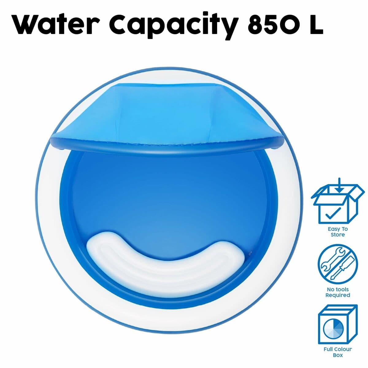 Bestway Uppblåsbar Pool 2 Kammare Parasoll 241x241x140 cm +6 År Trädgård 54337 — thumbnail 10