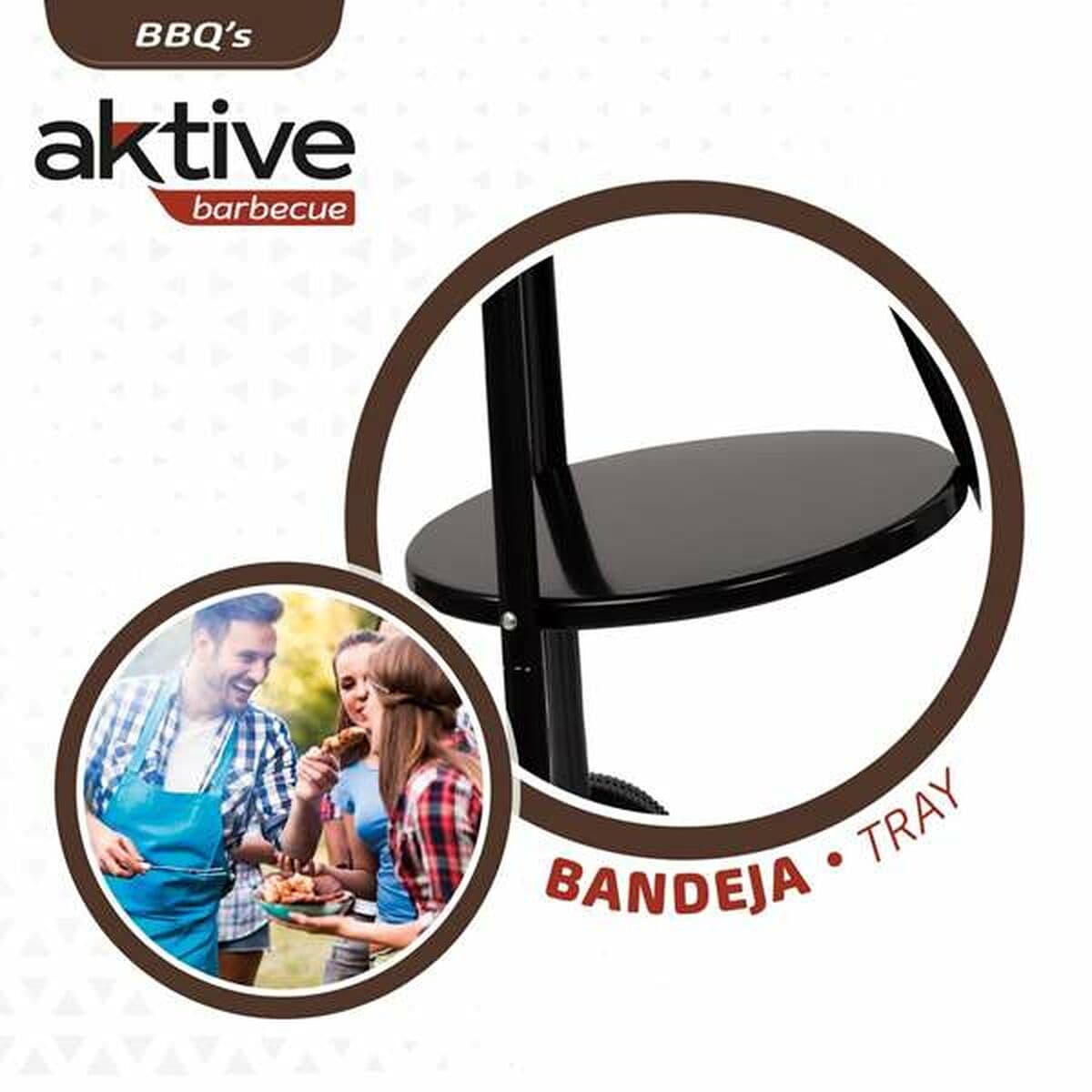 Kolgrill med hjul Aktive Textilene 42 x 76,5 cm Svart — thumbnail 4