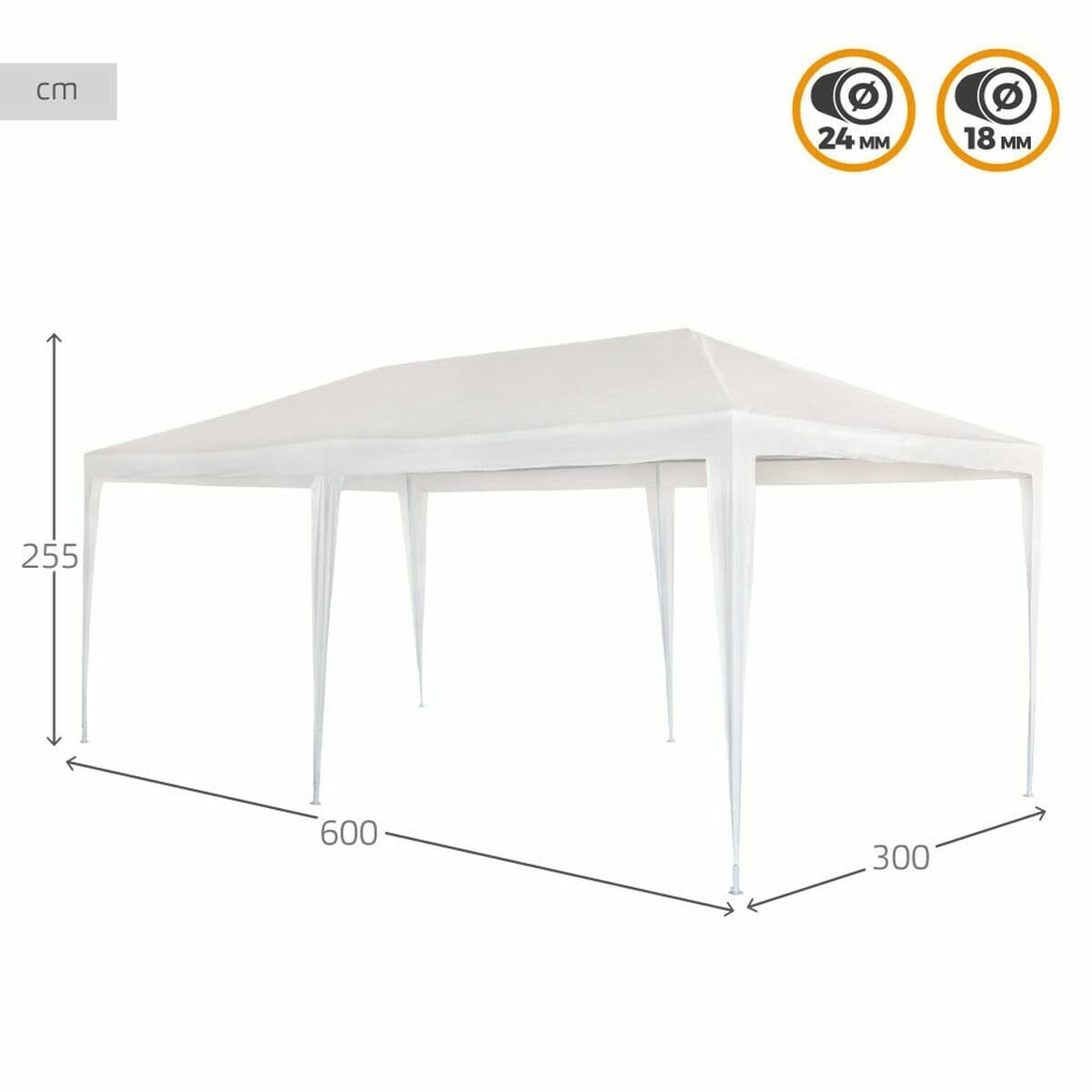 Gazebo Aktive Vit 300 x 600 cm Metall Plast — thumbnail 2