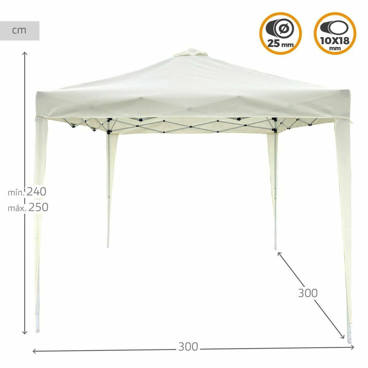 Gazebo Aktive Max-Air Vit 300 x 300 x 250 cm Tyg Stål — thumbnail 5