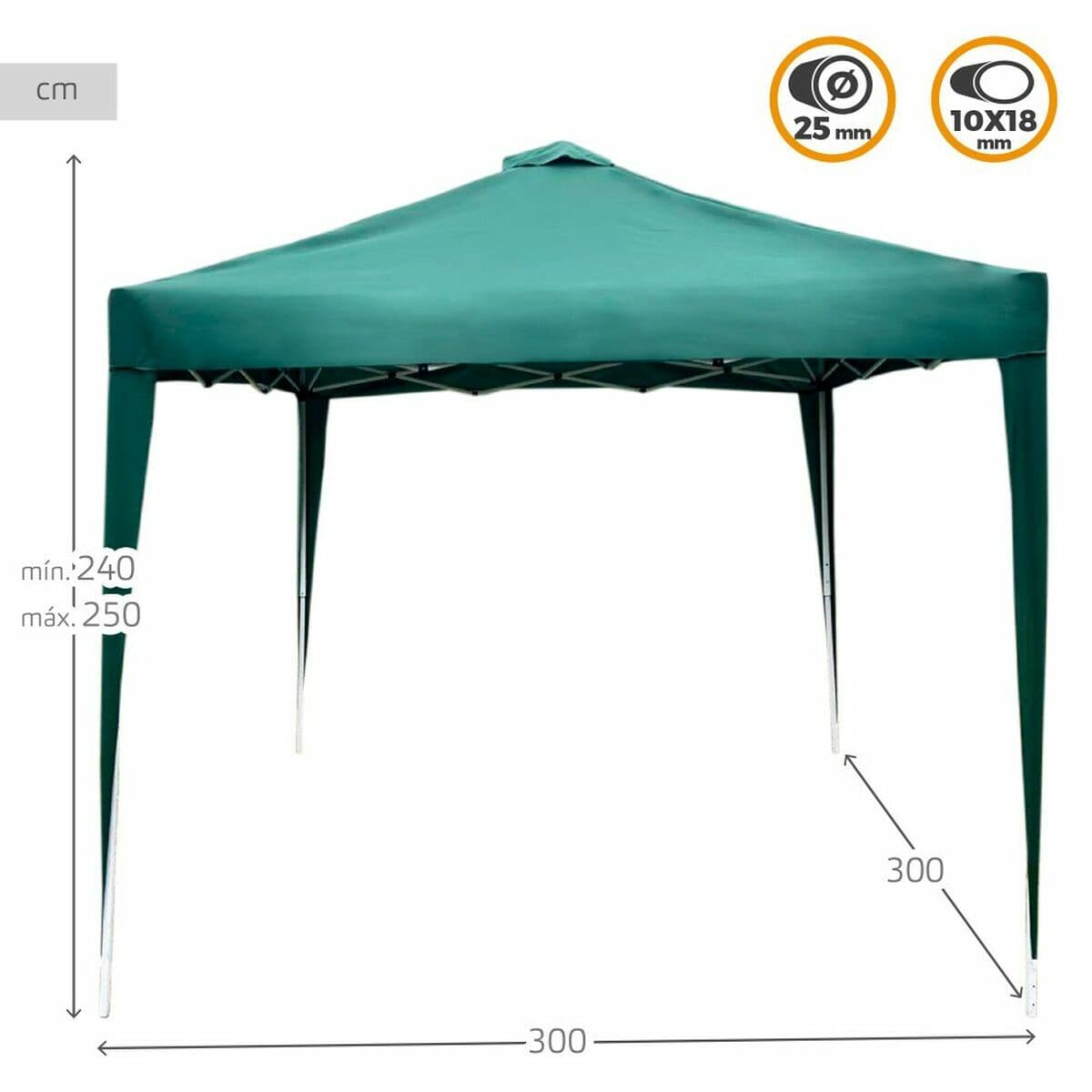 Gazebo Colorbaby Max-Air Grön Tyg Stål 300 x 300 x 250 cm — thumbnail 2