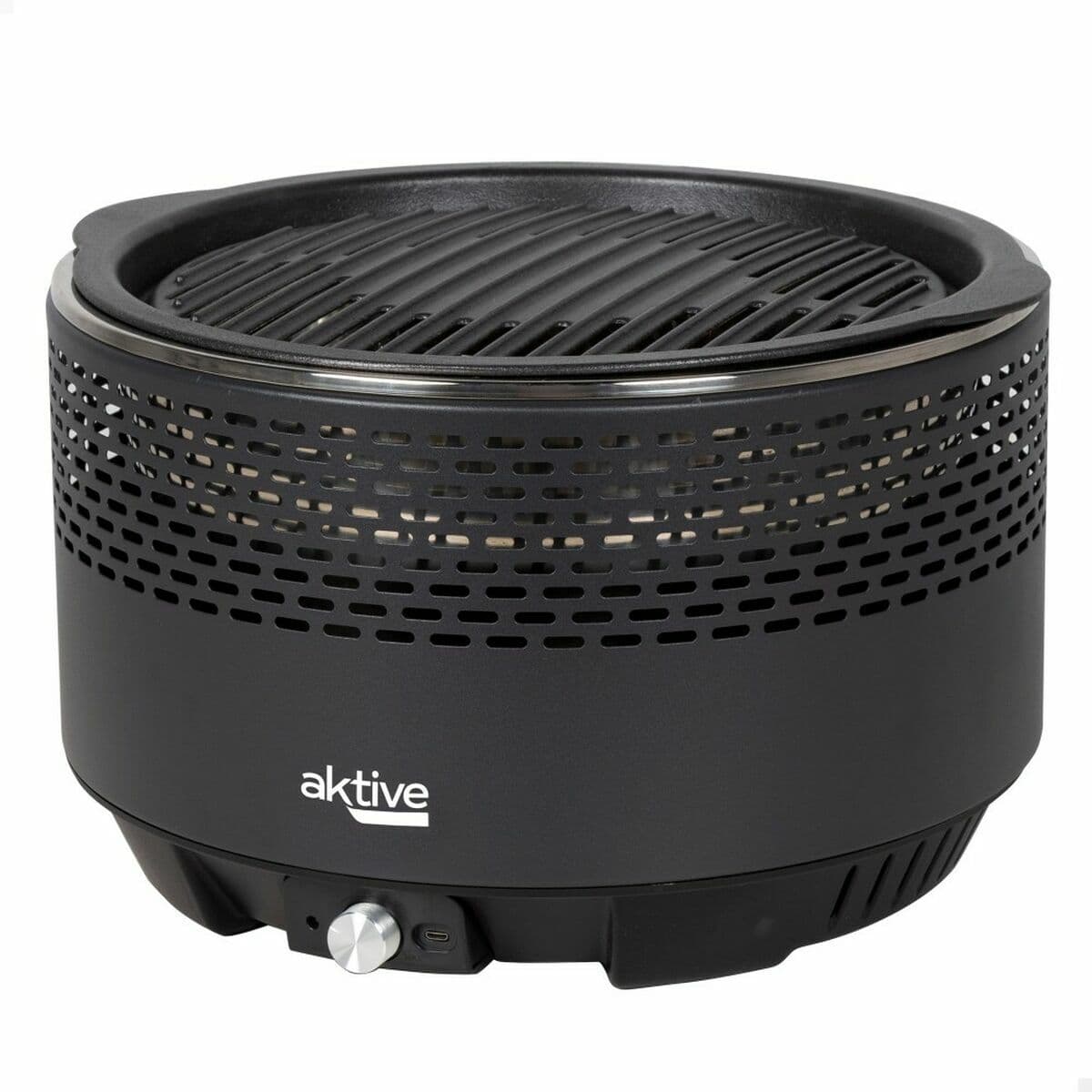 Bärbar Grill Aktive Rund Rök-fritt Svart Ø 34 cm