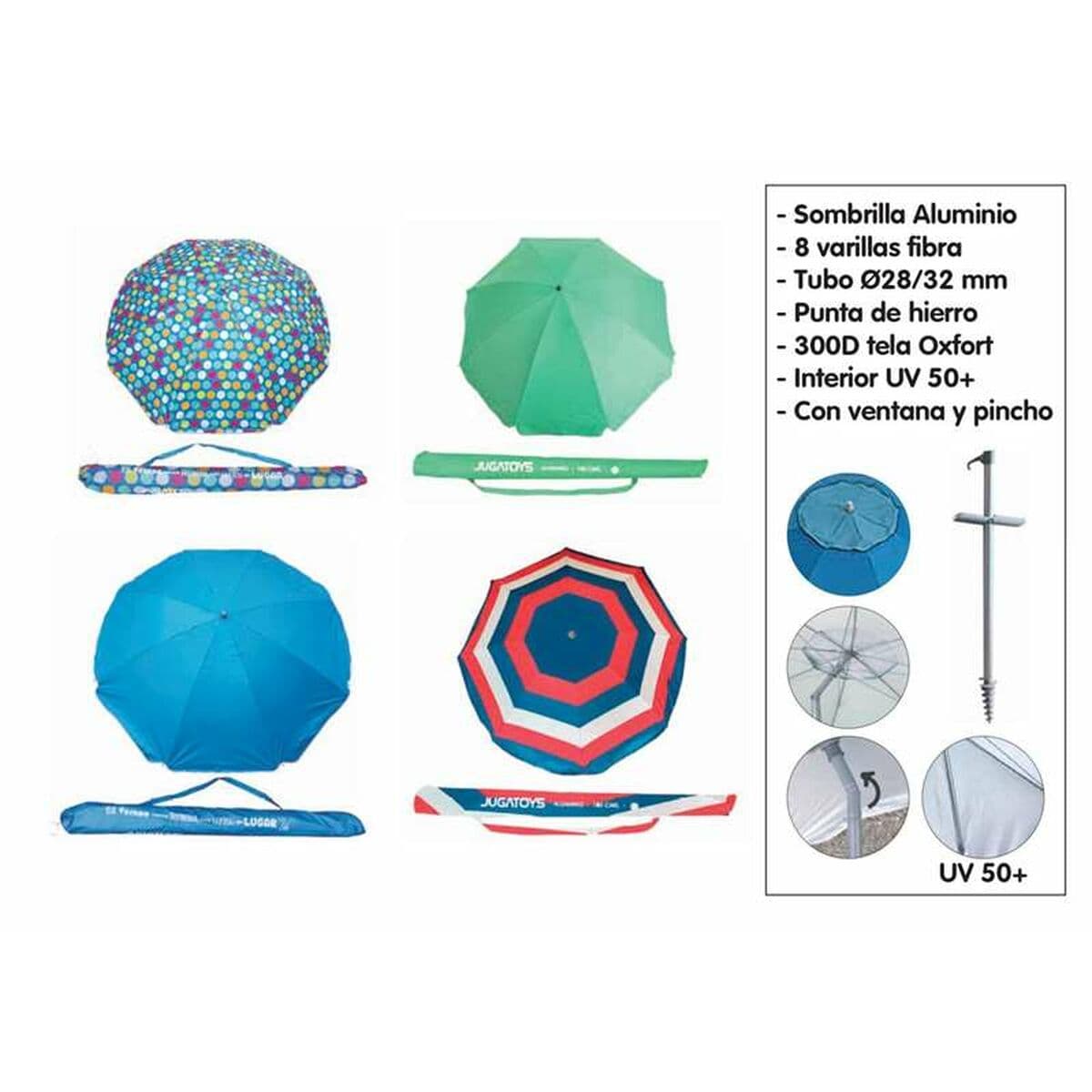 Parasoll Aluminium Järn 240 cm — thumbnail 2