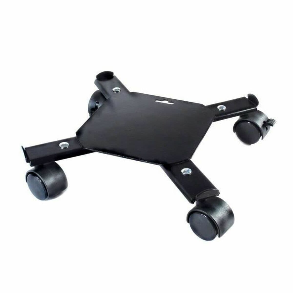 Blompall med hjul Nature Svart Metall