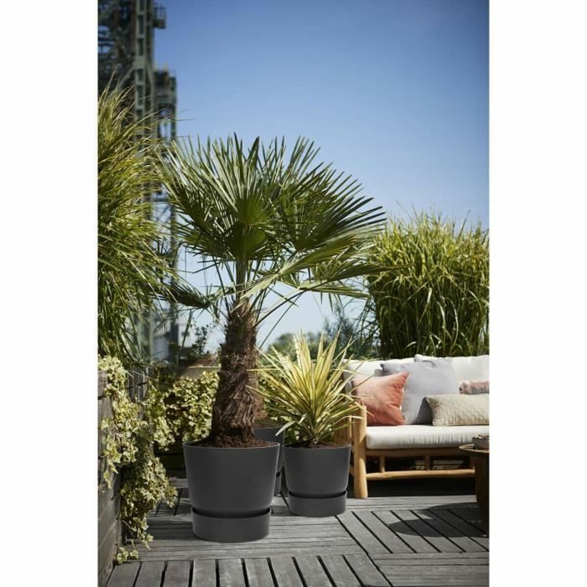 Kruka Elho Svart Plast Rund Modern Ø 47 cm — thumbnail 2